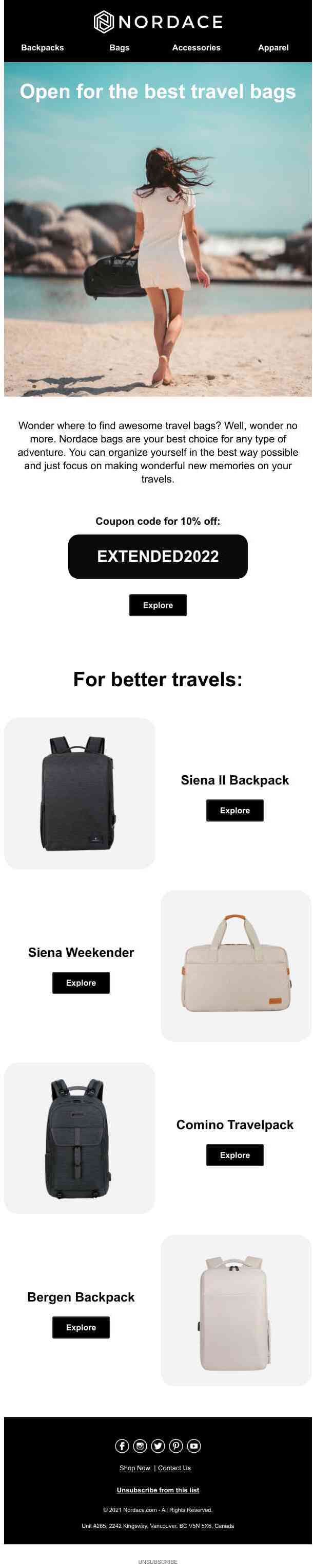 Open for the best travel bags