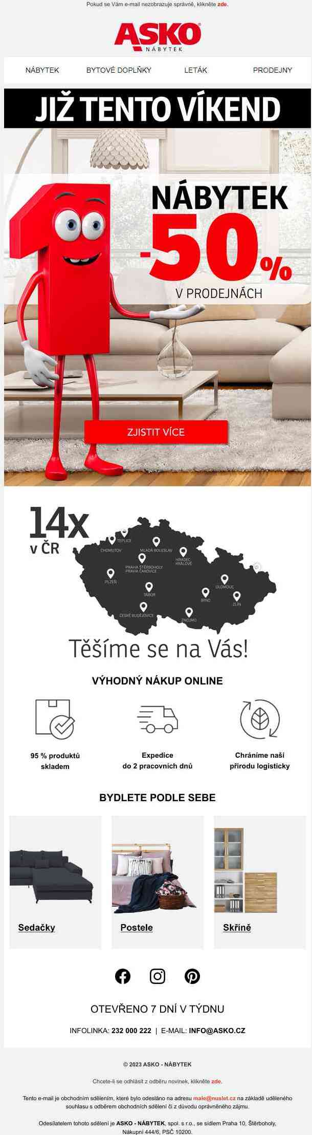 SLEVA 50 % na všechno 👍