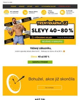 ⏳ Vážený zákazníku, nepropásni slevy 40 až 80 % ❗