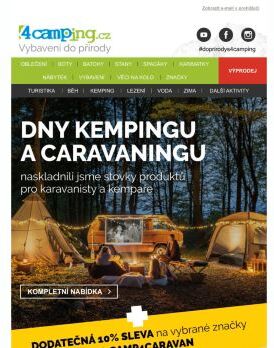 ➡ Dny kempingu a caravaningu - dodatečná 10% sleva na vybrané značky