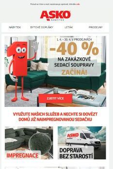 ✨Sleva - 40 % na zakázkové sedací soupravy