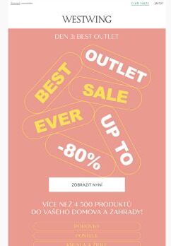 DEN 3: OUTLET | 4 500 + produktů až do -80%⚡