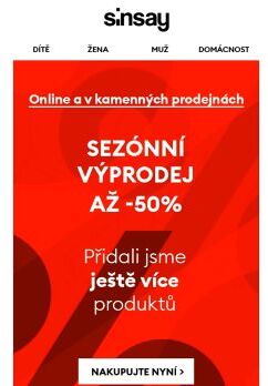 Ještě více produktů až o -50% ❗🚨