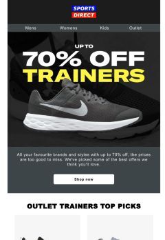 Top trainers at up to 70% OFF 👟