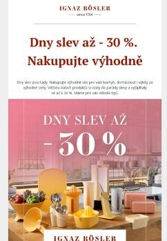 Dny slev až - 30 %