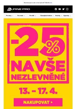 Mimořádná sleva 25 % na nezlevněné zboží