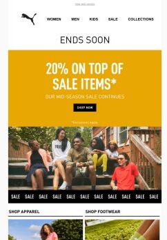 + 20% Extra Off Sale* Ends Soon