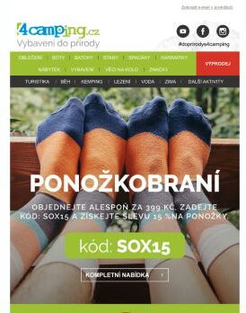 ➡ Ponožkobraní - 360 modelů + dodatečná sleva 15 %