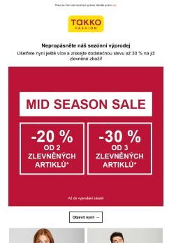 Nezapomeňte: ušetřete dodatečně až 30 % na zlevněné artikly