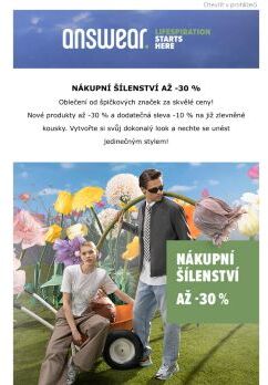 👉 NÁKUPNÍ ŠÍLENSTVÍ AŽ -30 % 👈