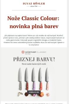 Nože Classic Colour: novinka plná barev