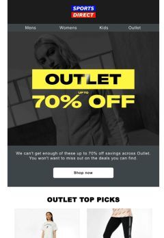 Make way for up to 70% OUTLET!