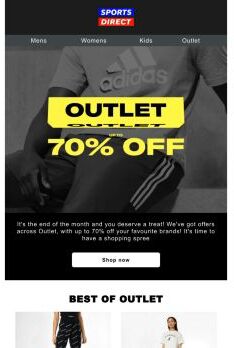 Up to 70% off Outlet = Payday treat 🙌