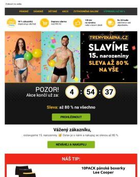 😍 Sleva až 80 % na vše 🥳 Slavíme 15 let