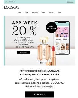 Provětrejte svoji aplikaci DOUGLAS a využijte 20% slevu