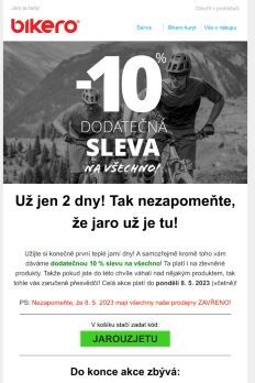 🚴‍♂ Dodatečných 10 % na všechno! 🚴‍♂