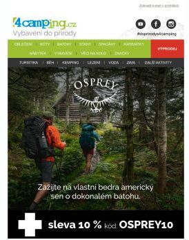 ➡ batohy Osprey + dodatečná 10% sleva