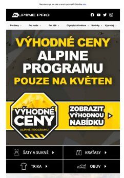 Pouze v květnu! Výhodné ceny ALPINE PROgramu