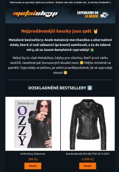 🚨 METALOVÉ BESTSELLERY doskladněny