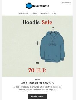 HOODIE SALE: 2 for € 70