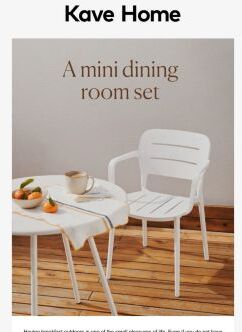A dining room set suitable for small outdoor spaces