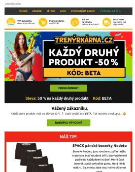 ❗ 50% sleva na každý druhý produkt ❗