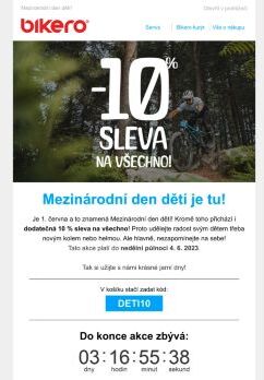 🚴‍♂Sleva 10 % na všechno k Mezinárodnímu dni dětí!💥