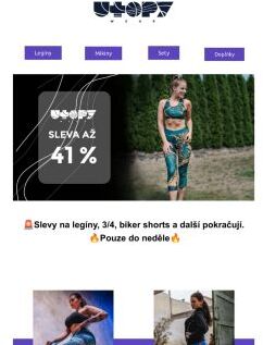 Pozor - slevy až 41% na legíny, 3/4, biker shorts a další