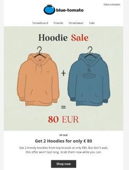 HOODIE SALE: 2 for € 80