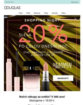 20% sleva na vše. Shopping Night je zpět