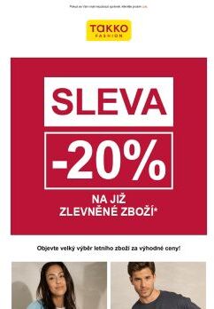 Ušetřete nyní -20 % na již zlevněné zboží!