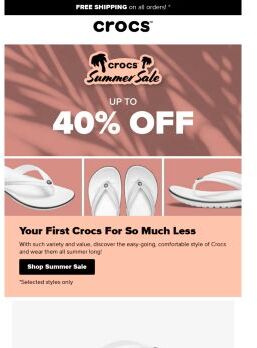 Fancy up to 40% off Crocs?