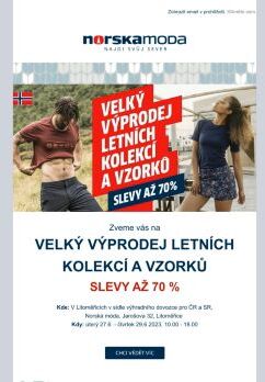 Velký výprodej letních kolekcí a vzorků se slevou až - 70 %