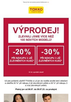 Nezapomeňte: Zajistěte si ještě až 30 % slevu na již zlevněné zboží!