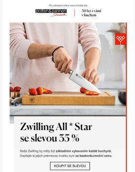 Sleva 35 % na prémiové nože Zwilling All * Star!