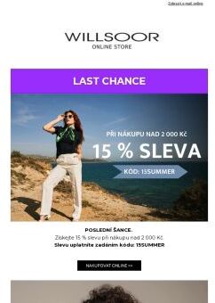 LAST CHANCE - sleva 15 %  💸