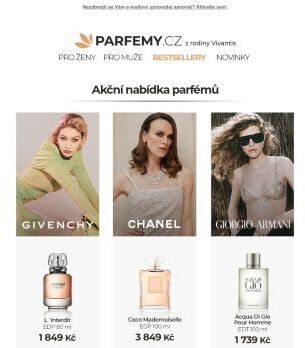 Parfémy Givenchy, Chanel a Armani za skvělé ceny ♥