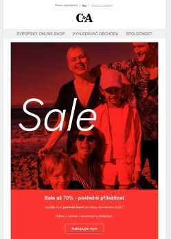 Sale až -70% - poslední příležitost ⏳