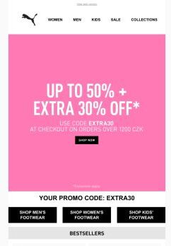 Up To 50% + 30% OFF* On PUMA Footwear Ends Soon