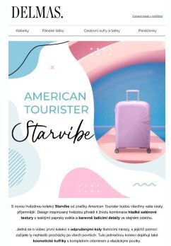 ⭐ American Tourister: Starvibe | První kolekce kufrů s odpruženými koly tlumícími nárazy 💜