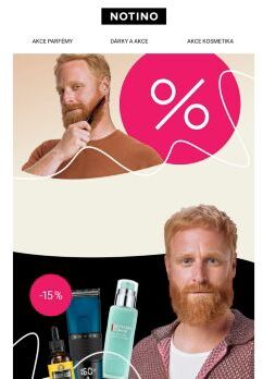 Pánský speciál: 🧔 15 % sleva pro muže na holení, péči o pleť, tělo i vlasy.