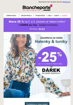 -25 % nejen na halenky + dárek