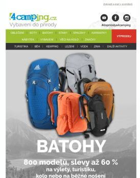 ➡ Batohy - 800 modelů, slevy až 60 %