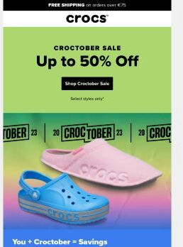 50% off on us – Croctober Sale!