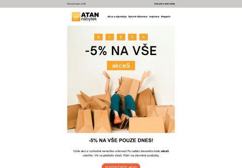 -5% na vše pouze dnes