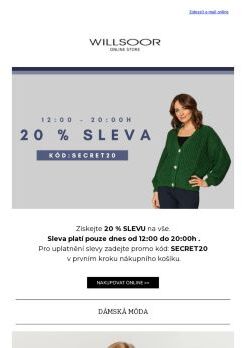 Slevová BOMBA 20 % - pouze dnes 12:00 - 20:00h 🔥