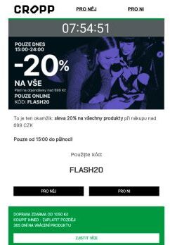 - 20% na všechny produkty při nákupu nad 699 CZK!