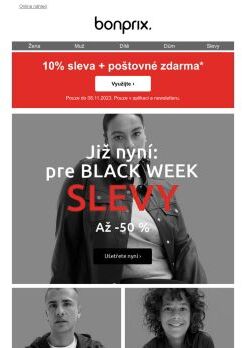 Až -50 % v Pre BLACK WEEK slevách 🎉