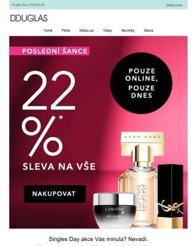 Vaše šance nakoupit s 22% slevou na vše je tu