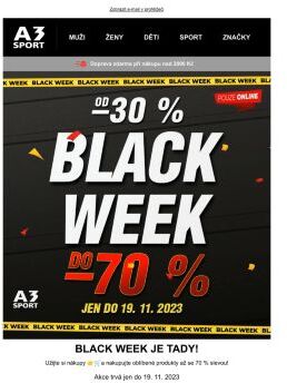 BLACK WEEK! Užijte si slevy až 70 %!